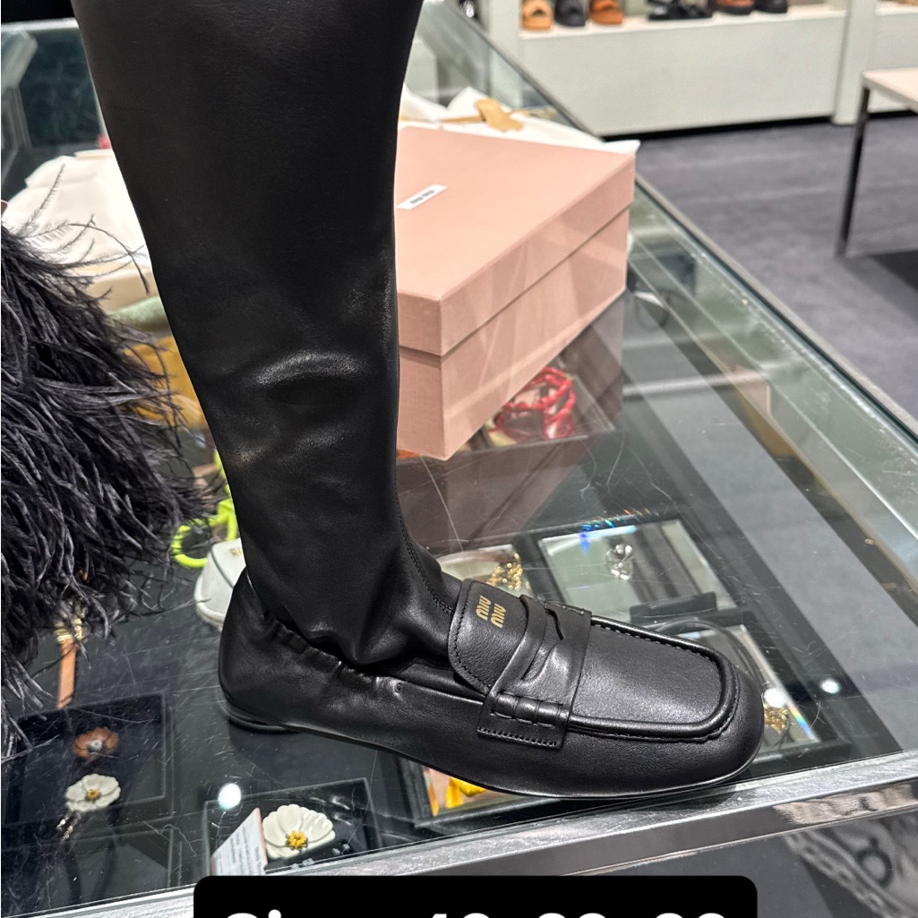 Miu Miu Ruches Nappa Leather Boots